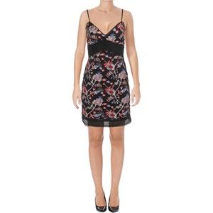 Aqua Floral Embroidery Dress